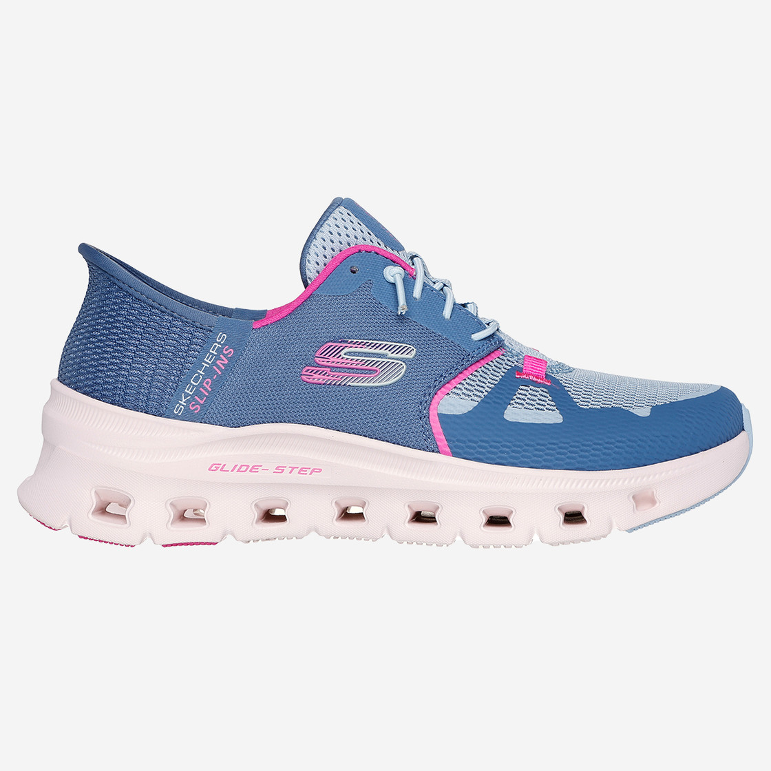 Skechers GLIDE STEP - Blue - Rear view