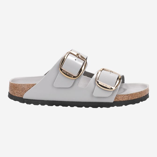 birkenstock ARIZONA BIG BUCKLENATURAL LEAT - Gray - Back view