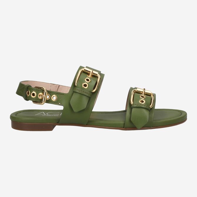 Attilio Giusti SUMMER MULTI BUCKLES - Green - Back view