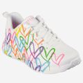 Skechers UNO LITE HEART HEARTS - White, combined - Front view