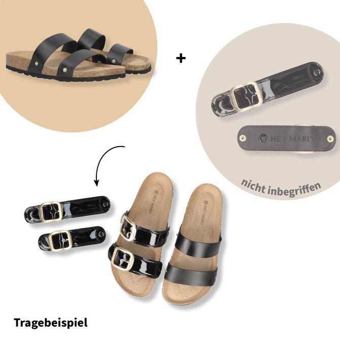 Hey Marley CASUAL CORK - Black - Front view