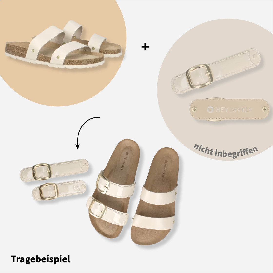 Hey Marley CASUAL CORK - Beige - Front view