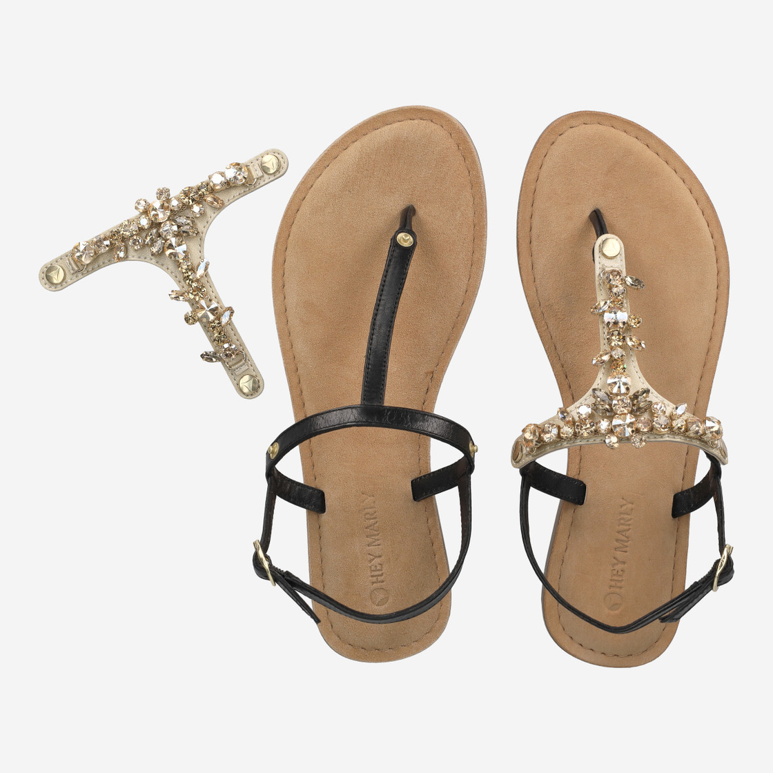 Hey Marley BASE SANDAL - Black - Side view