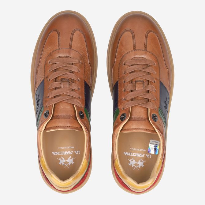 La Martina HERITAGE SNEAKER - Brown combined - Sole