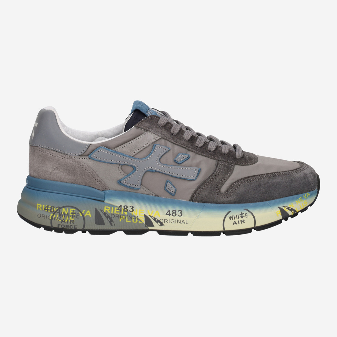 Premiata MICK - Gray, combined - Back view