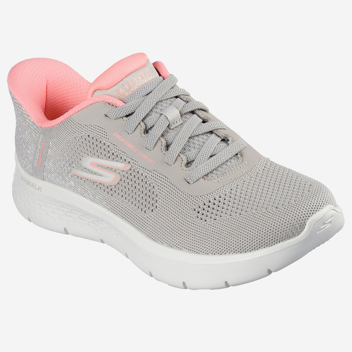 Skechers GO WALK FLEX - Gray/Pink - Front view