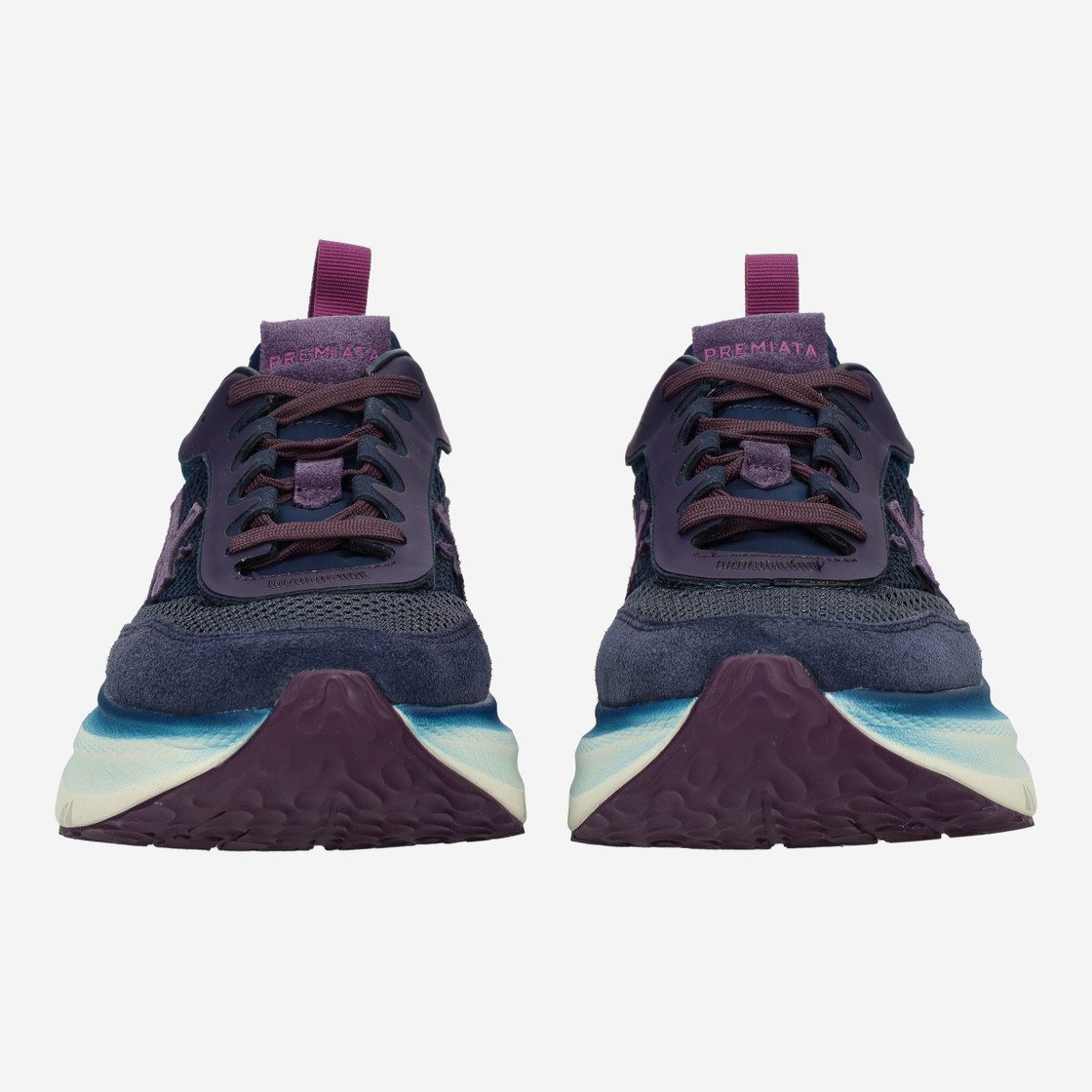 Premiata HILL - Blue, combined - Front view