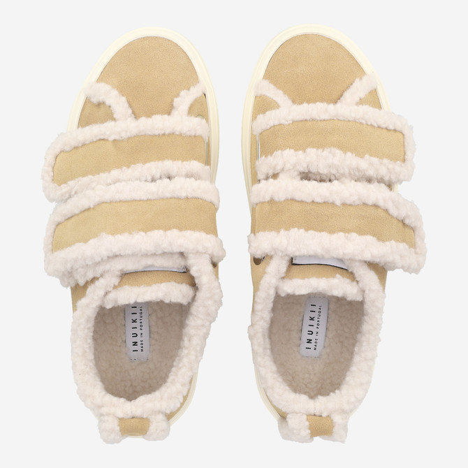 INUIKII SHEARLING LOW VELCRO - Brown - Sole