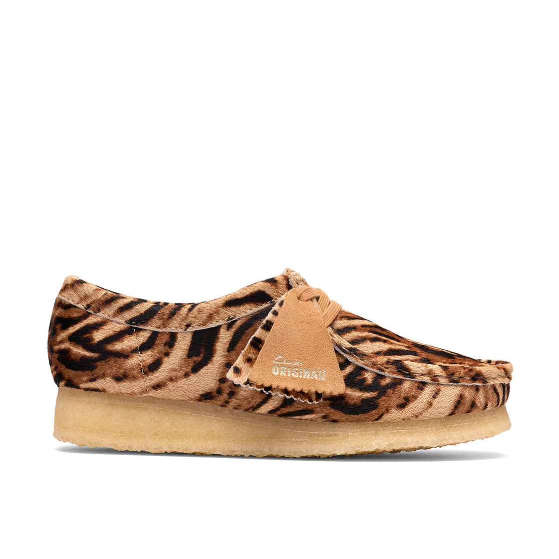 Clarks Wallabee - Beige, tiger print - Back view