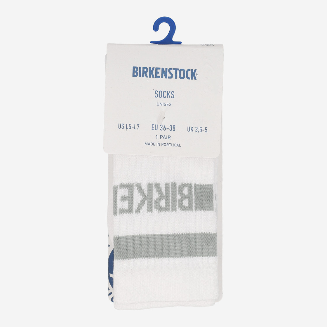 birkenstock COTTON TENNIS SOCKS - White / Green - Back view
