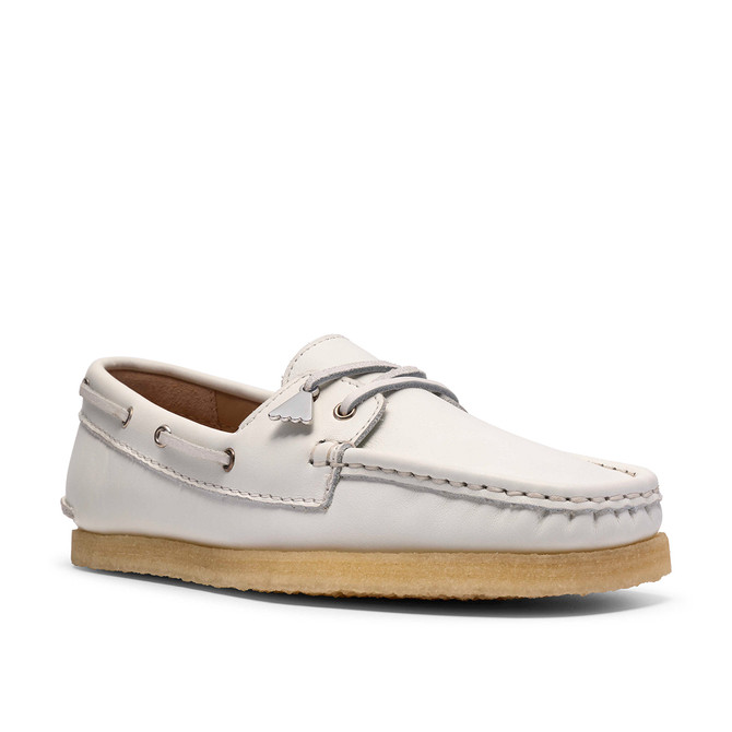 Clarks Godney Boat - White
