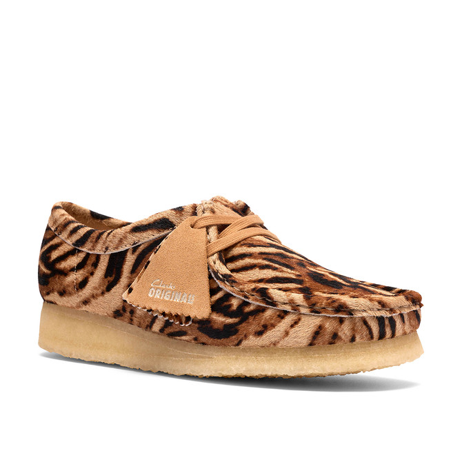 Clarks Wallabee - Beige, tiger print