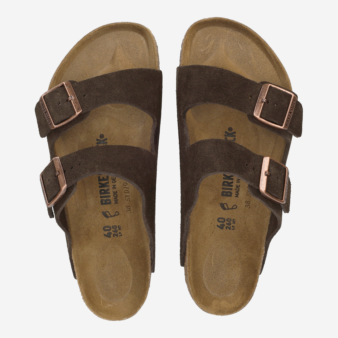 birkenstock ARIZONA SUEDE LEATHER - brown, dark - sole