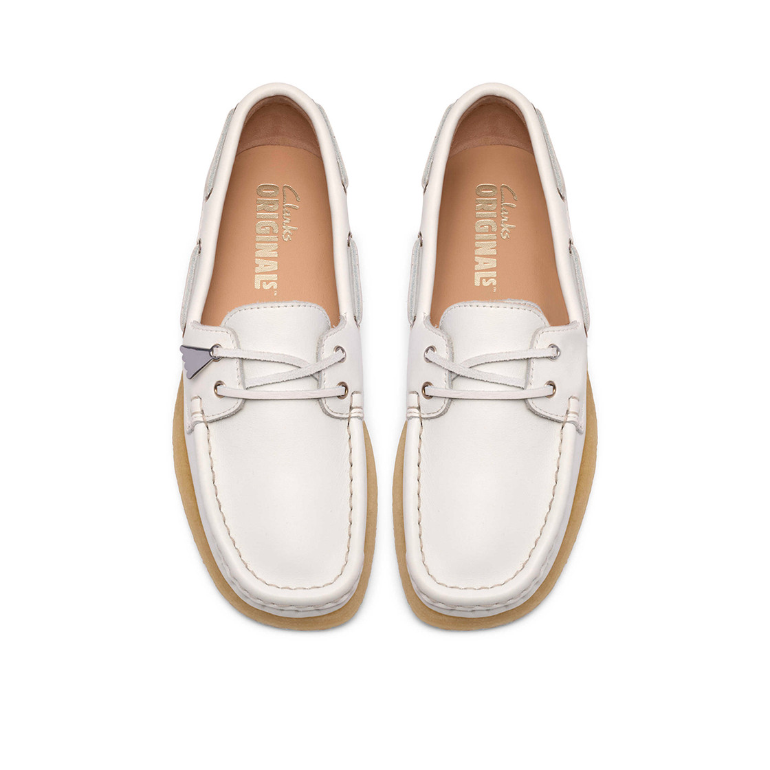 Clarks Godney Boat - White - Sole