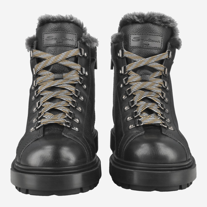 Santoni 18190 N01 - Black - Front View