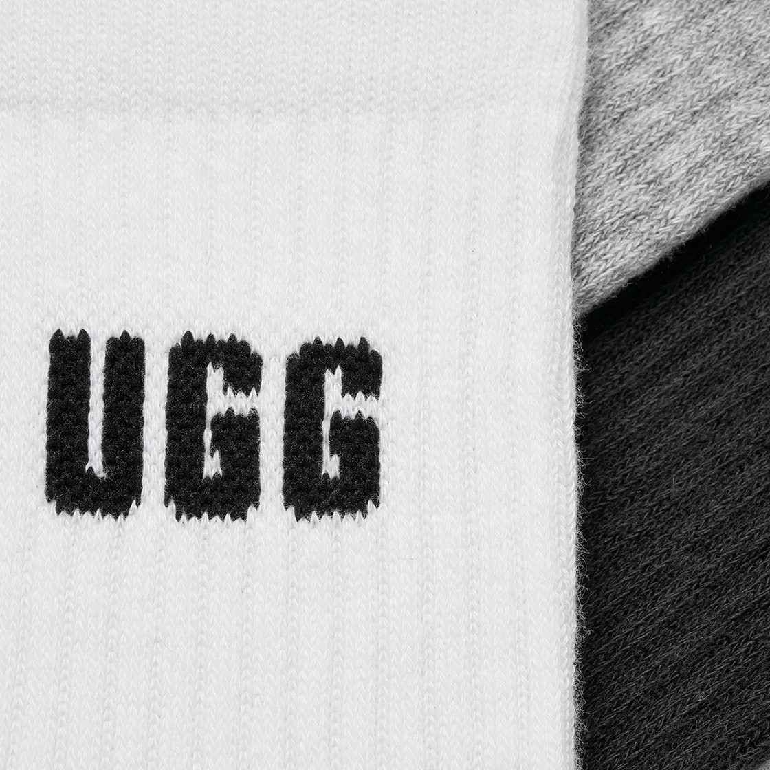 UGG Australia QUINLIN LOGO QUARTER 3-PACK - White, Assorted - Sole